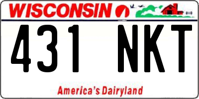 WI license plate 431NKT