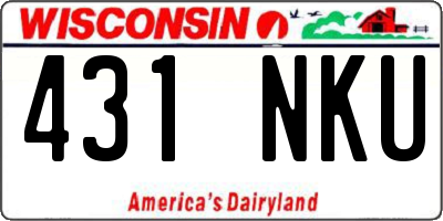 WI license plate 431NKU