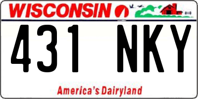 WI license plate 431NKY