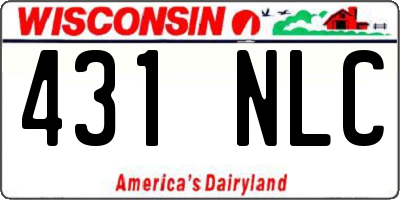 WI license plate 431NLC
