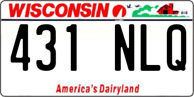 WI license plate 431NLQ