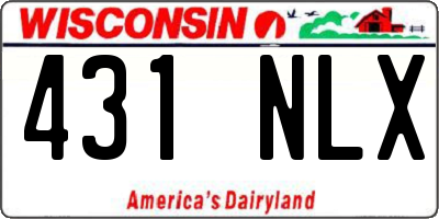 WI license plate 431NLX