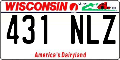 WI license plate 431NLZ