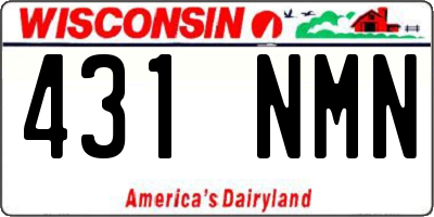 WI license plate 431NMN