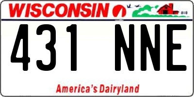 WI license plate 431NNE