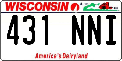 WI license plate 431NNI