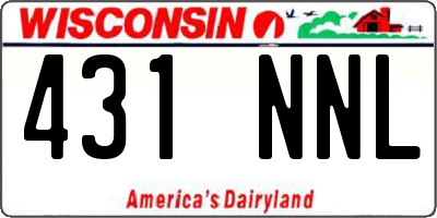 WI license plate 431NNL
