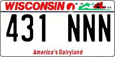 WI license plate 431NNN