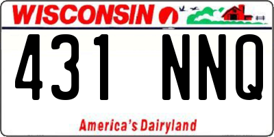WI license plate 431NNQ