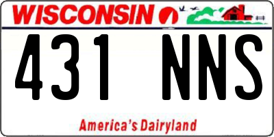 WI license plate 431NNS