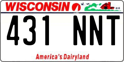 WI license plate 431NNT