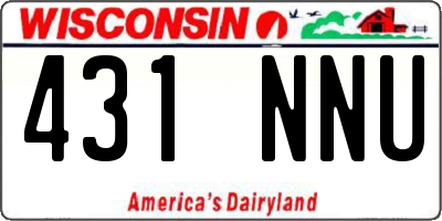WI license plate 431NNU