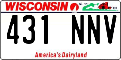 WI license plate 431NNV