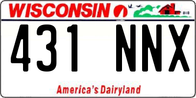 WI license plate 431NNX