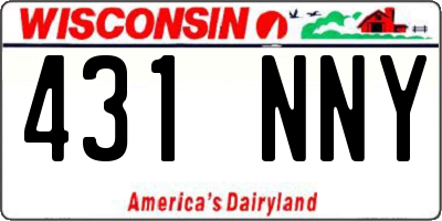 WI license plate 431NNY