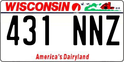 WI license plate 431NNZ