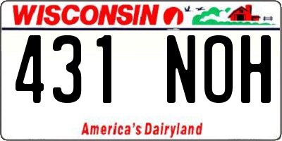 WI license plate 431NOH
