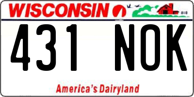 WI license plate 431NOK