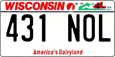WI license plate 431NOL