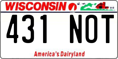 WI license plate 431NOT