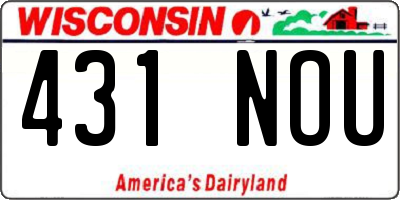 WI license plate 431NOU