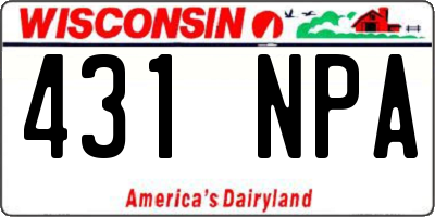 WI license plate 431NPA