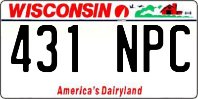 WI license plate 431NPC