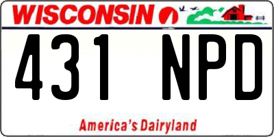WI license plate 431NPD