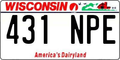 WI license plate 431NPE