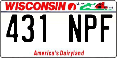 WI license plate 431NPF