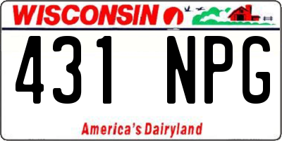 WI license plate 431NPG