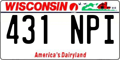 WI license plate 431NPI
