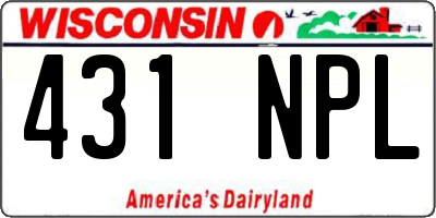 WI license plate 431NPL