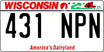 WI license plate 431NPN
