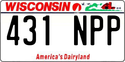 WI license plate 431NPP