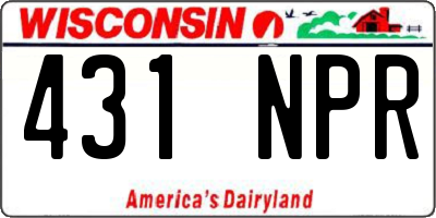 WI license plate 431NPR