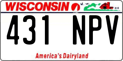 WI license plate 431NPV
