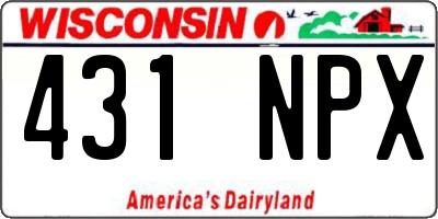 WI license plate 431NPX