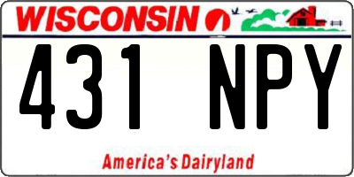 WI license plate 431NPY