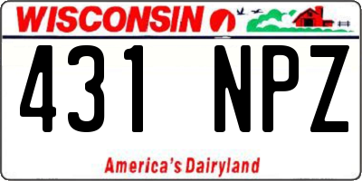 WI license plate 431NPZ
