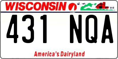 WI license plate 431NQA
