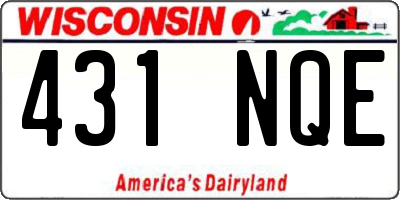 WI license plate 431NQE
