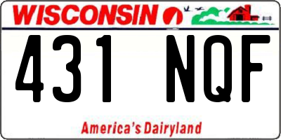 WI license plate 431NQF