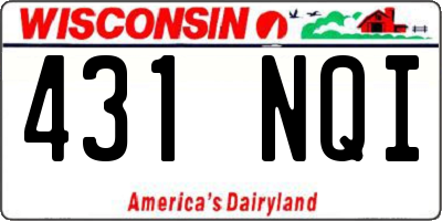 WI license plate 431NQI
