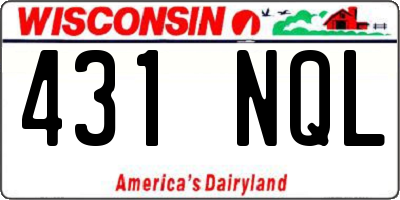 WI license plate 431NQL
