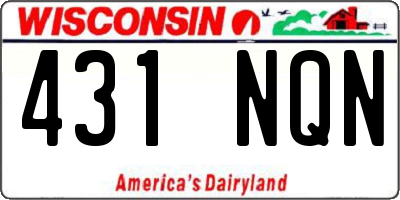 WI license plate 431NQN