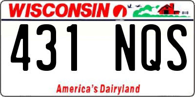 WI license plate 431NQS