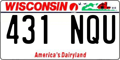 WI license plate 431NQU