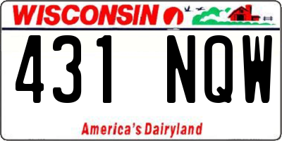 WI license plate 431NQW