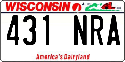 WI license plate 431NRA